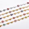 6MM Stainless Steel Necklace for Women Gold Chain Embosssed Heart Turkish Evil Eye Chain Bead Charms Metal Jewelry Choker