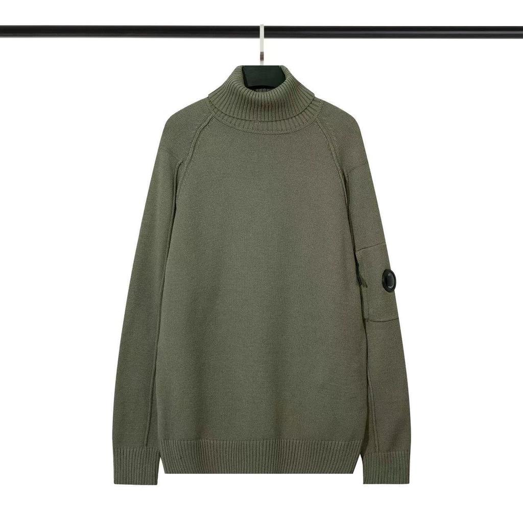 Europäische und Amerikanische C. P funktionelles Linsen-Abzeichen Strickpullover COMPANY Herbst und Winter CP vielseitig lässig einfarbig Rollkragenpullover