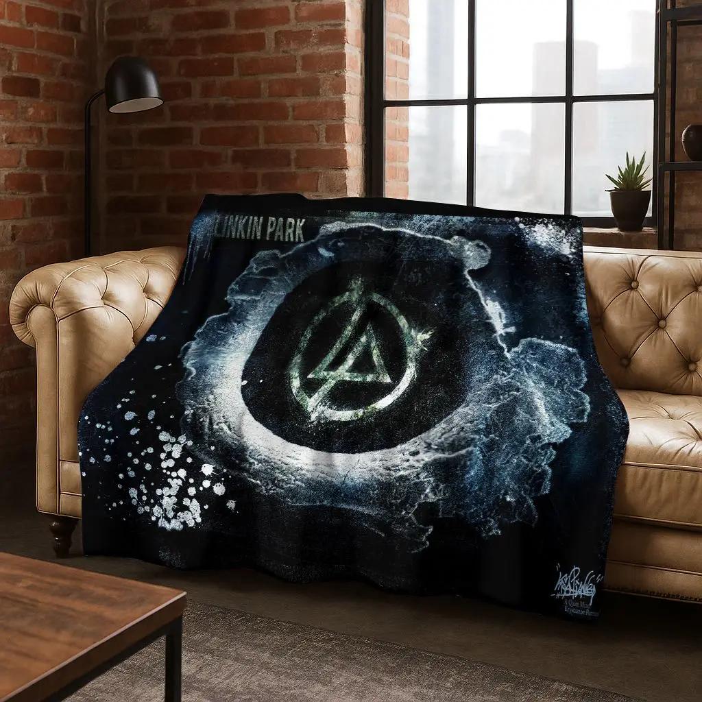 Classic L-Linkin Park Sign Rock Band Art Flannel Blanket,Cozy Soft Throw Blanket for Home Bedroom Bed Sofa Picnic Cover Gift Kid