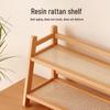 Rattan Style Tabletop Cup and Tea Set Organizer