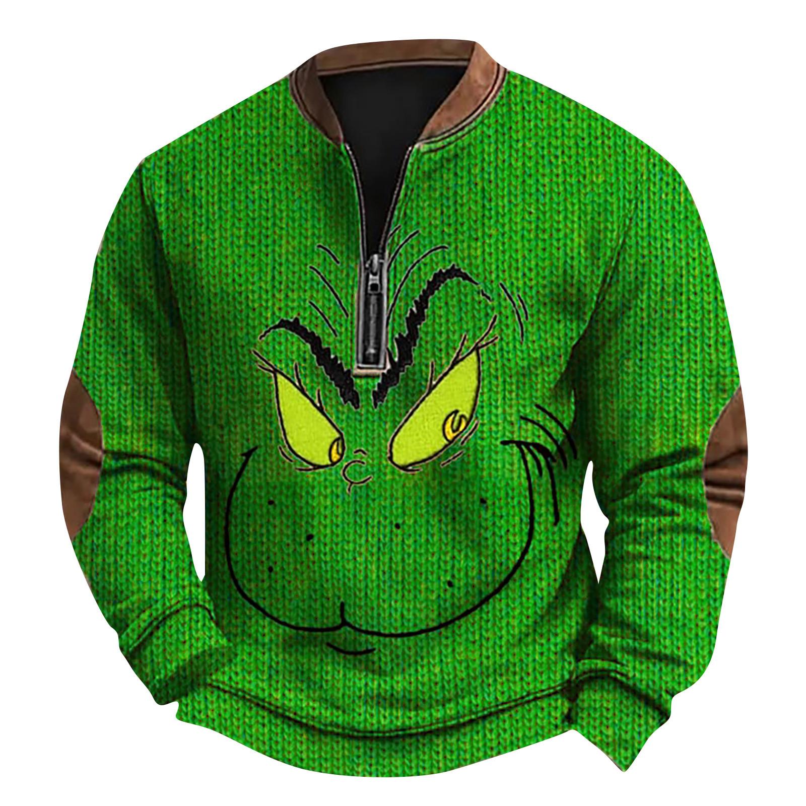 

Men S Outdoor Zipper Long Sleeved Sportswear Casual Sweatshirt S зелений