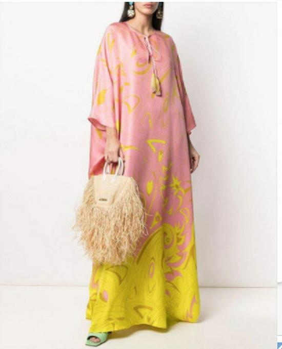 Rochie Lungă Casual de Vară pentru Femei cu Decolteu în V și Imprimeu