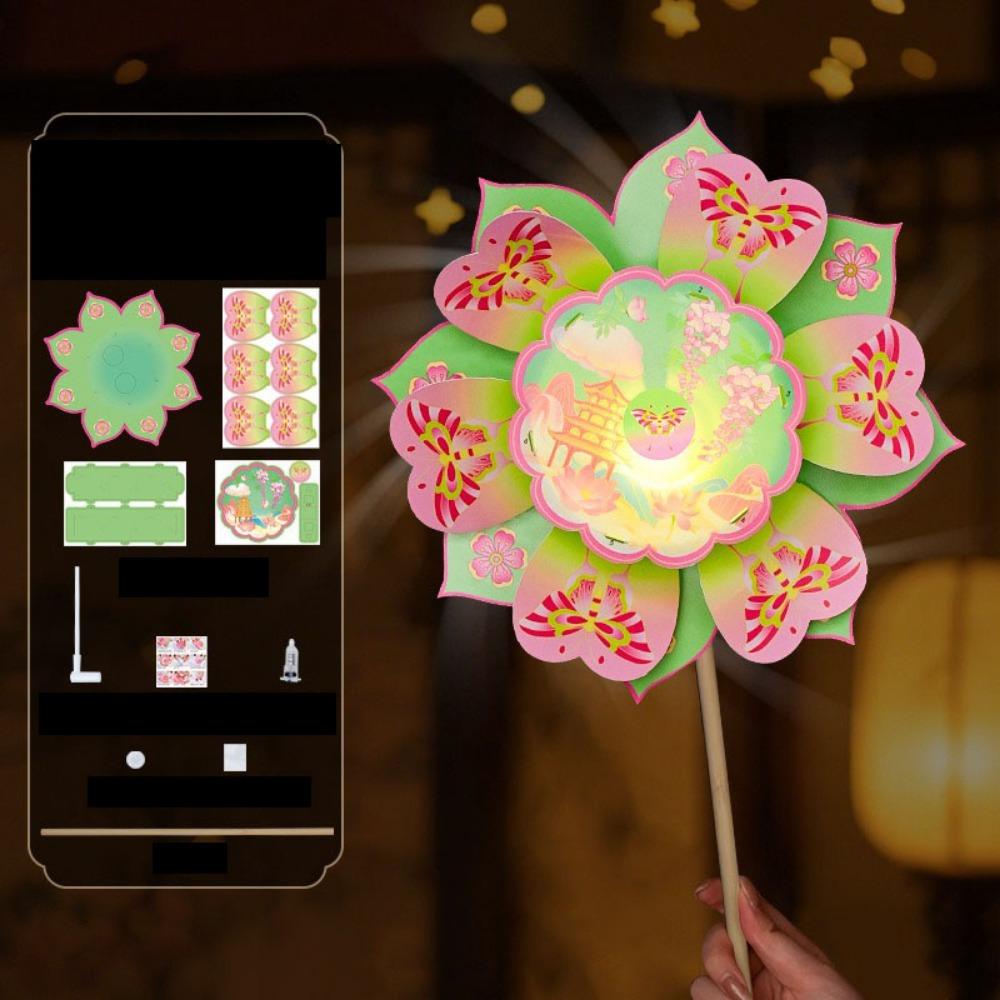 DIY Material Package Rotating  Windmill Lantern Handmade Children s Handheld Lantern  Parent Child Style4