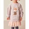 Girls' Cute Cat Long-Sleeved Mid-Length Sweatshirt Baby Spring & Fall Clothing Kidsren's Pullover T-Shirt Girls' Bottoming Shirt 3