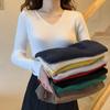5XL Basic V-Ausschnitt Damen Pullover Herbst Winter Tops Stretch Slim Damen Pullover Rippenstrickpullover Jumper Weich Warm Pull Pullover