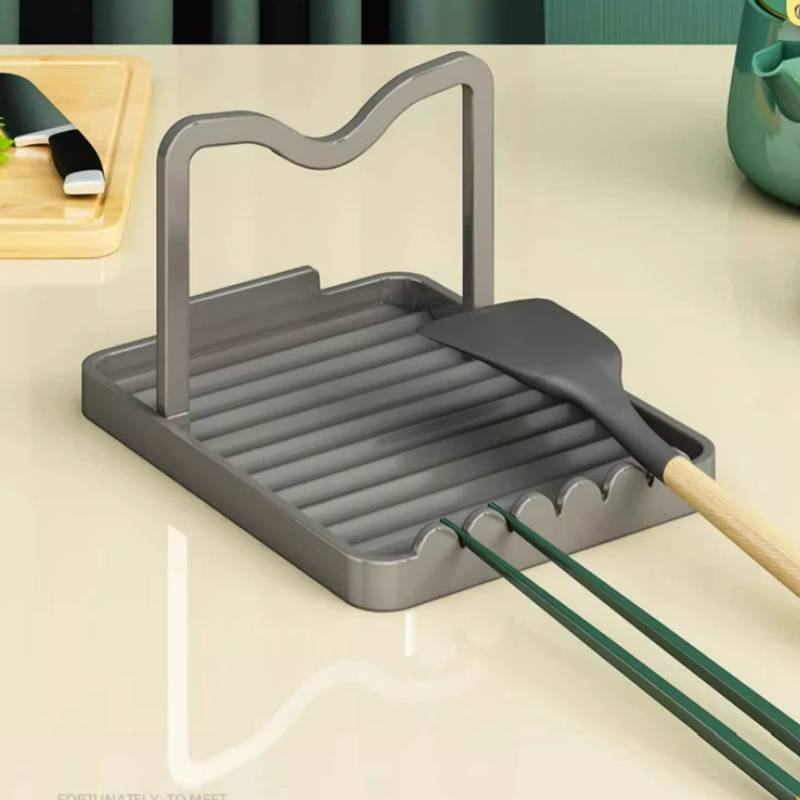 Kitchen Cookware Lid And Utensil Organizer With Aluminum Alloy Surface Mount For Countertop Use
