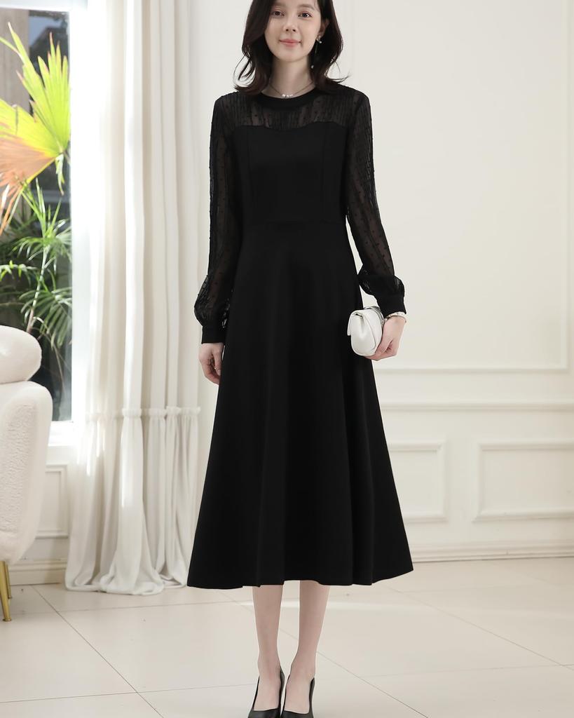 Bidason Party Wedding Lace Stylish Long Cool High Perfect for and Women's Dress, Dress, Dress, A-Line, Knee-Length, Sleeves, Neck, Waist, Slimming,