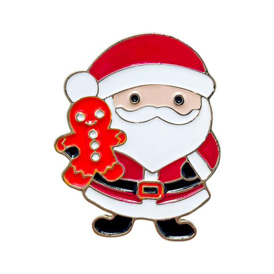 Zinc Alloy Santa Claus Brooch Enamel Cartoon Father Christmas Pin Sweater Coat Backpack Decoration Clothing Accessories Festival Holiday Gift