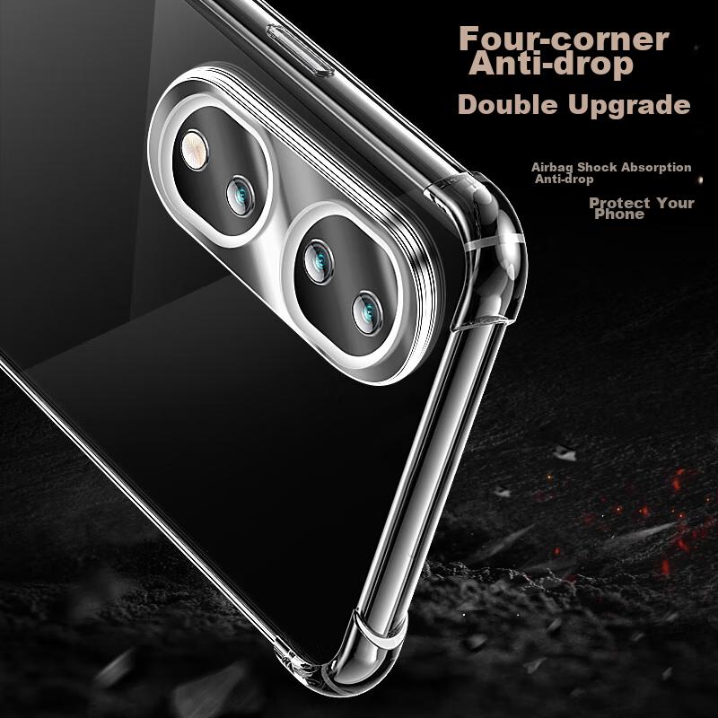Kelleia Honor 90 Phone Case, Honor 90 Protective Cover, Full Protection Shockproof TPU Airbag Soft Case/Protective Cover, Transparent, 6.7 Inches