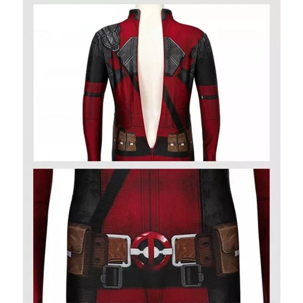 Kids Deadpool Costume Cosplay Set Bodysuit with Mask Halloween Theme Party Role Play 110cm