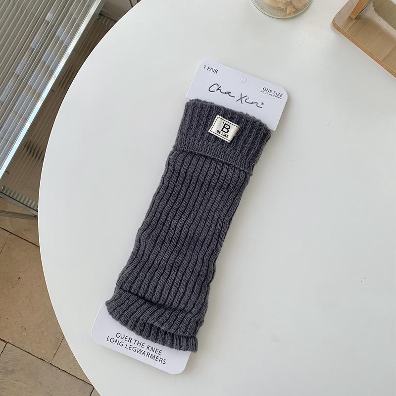 Милые мультяшные носки женские коралловый флис утолщенные зимние носки-гольфы трехмерная вышивка ушек японские женские носки One size fits all темно серый