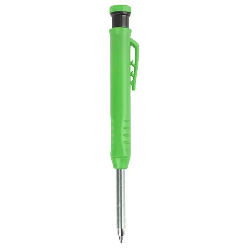 Solid Carpenter's Pencil Woodworking Mechanical Pencil Deep Hole Marker Construction Marking Tools Refill Leads Marking Tools