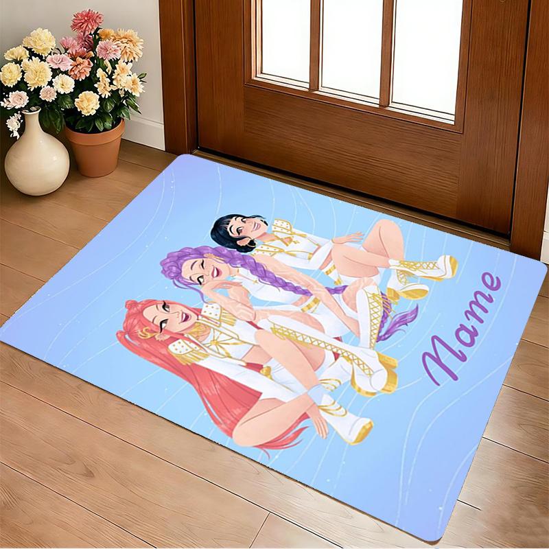Custom Name Fantasy Heroes Living Room Non-Slip Area Rug Soft Carpet for Bedroom Kids Playroom Sofa Office Home Decor Doormat