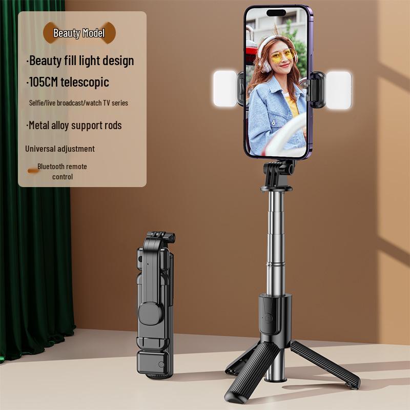 360° Rotating Anti-Shake Selfie Stick Tripod with Bluetooth Remote and Extendable Desktop Stand