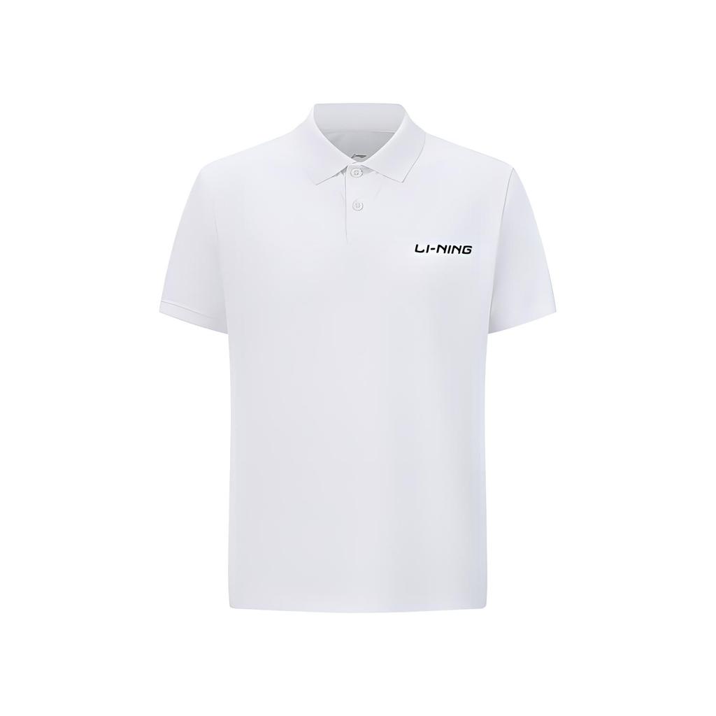 Li Ning Table Tennis Series Solid Color Versatile Comfortable Short Sleeve Polo Shirt Unisex Polo Shirts White APLV545-2