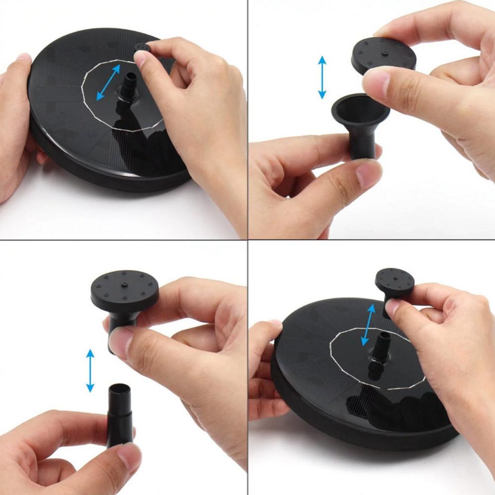 Fontana solare rotonda, piscina esterna, vasca per uccelli, fontana da giardino, fontana galleggiante, pompa per fontana