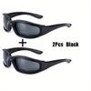 2Pcs Motorcycle Glasses Bike Cycling Windproof Riding Goggles Sports New Moto Eyewear Mens Sunglasses Women UV400 Protective Eye