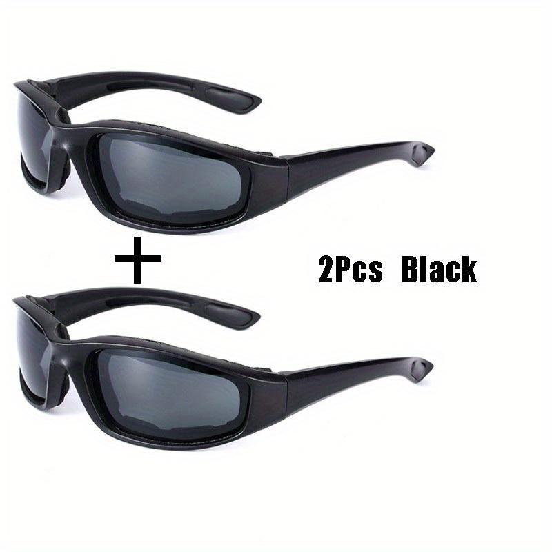 2Pcs Motorcycle Glasses Bike Cycling Windproof Riding Goggles Sports New Moto Eyewear Mens Sunglasses Women UV400 Protective Eye