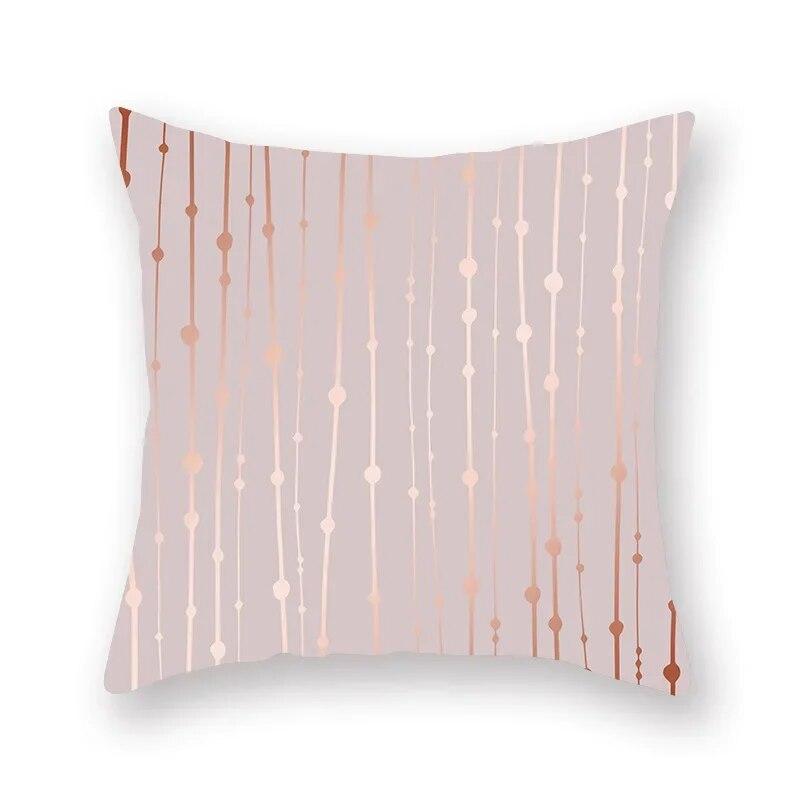 Rose Gold Abstract Printing Throw Pillow Cover Living Room Sofa Office Car Seat Lumbar Cushion   Home Decoration