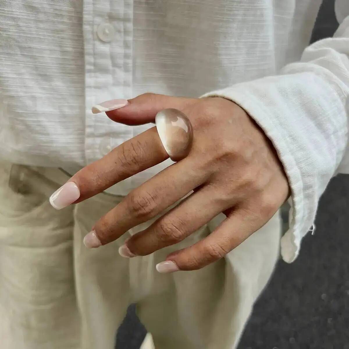 

IngeSight.Z Бохо Креативные Прозрачные Разноцветные Кольца из Смолы для Женщин Преувеличенное Геометрическое Массивное Кольцо Повседневные Y2K Украшения Подарки