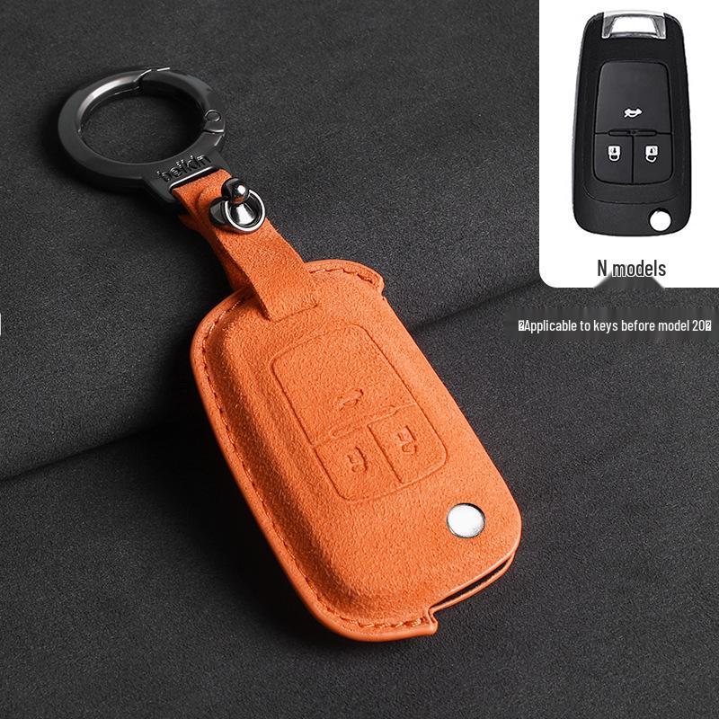

Chevrolet Key Cover for Cavalier, Malibu, Cruze, Trax, Monza, Sail – 3D Suede, Orange
