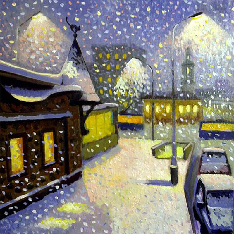 

Зимний снег живописный Diy 5D алмазная живопись полный круглый дрель пейзаж Алмазная вышивка наборы крестиков настенное искусство домашний декор Full Round 20x20CM