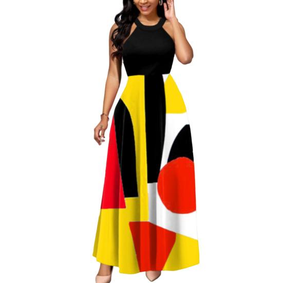 Cheap Stylish Hollow Out Patchwork Summer ALine Ankle Length Long