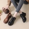 2025 Autumn Flat-soled Women's Shoes Niche Light Luxury Retro Handmade Single Boots Women's Casual Mother Shoes Leather Boots 2025