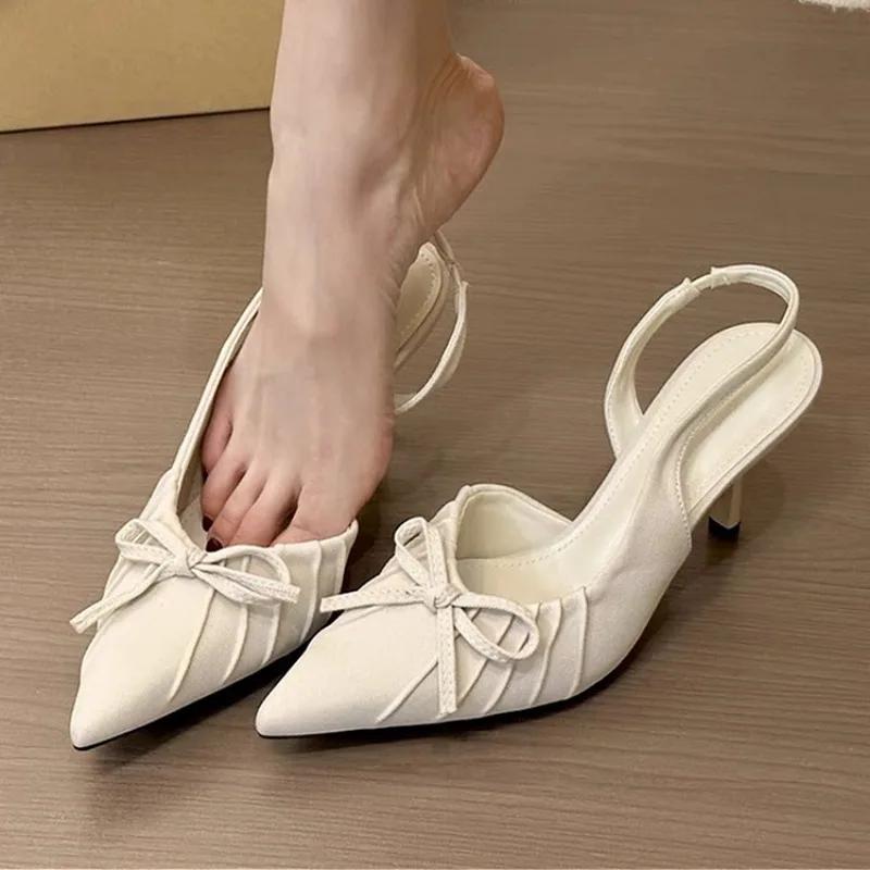 

Модные туфли-лодочки с леопардовым принтом и бантом, женские туфли на высоком каблуке, элегантные летние мюли 2025, дизайнерские туфли для вечеринок, женские сексуальные туфли-лодочки 35