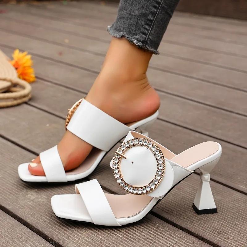 Fashion Woman Shoes Spring Latest African Women Weddding Pumps Rhinestone Wedding Party Shoe Nigerian Woman Sandals High Quality