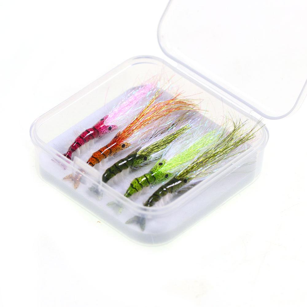 

Bimoo 8 #5 шт., биомиметические креветки, искусственные цветные креветки для морской рыбалки, сабики, приманки для рыбалки #8