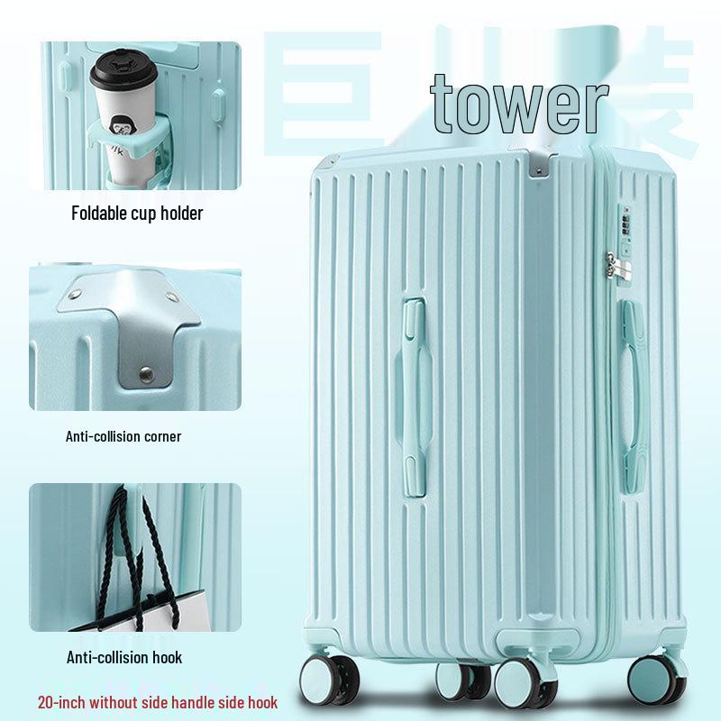 26-inch Durable Leather Suitcase with Universal Wheels and Combination Lock - Unisex Travel Trolley