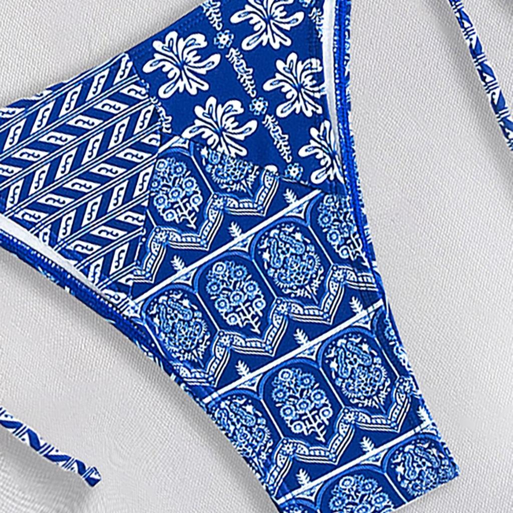 Printed Tie Side Sexy Two Piece Bikini Swimsuit Elegant Fashion For Beach Vacation
