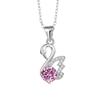 925 Sterling Silver Jewelry Women's Pendant Necklace 1 Carat Moissanite Created Diamond Fashion Swan Clavicle Chain