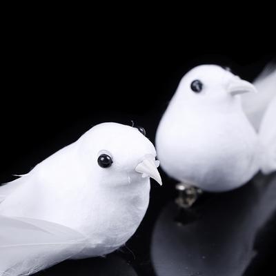 2Pcs Birds Simulation Artificial Feather Doves Feather Park Mall Ornament