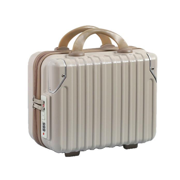 14" Portable Makeup Suitcase - Solid Color, Mini Storage, Event Souvenir, Small Boarding Password Case
