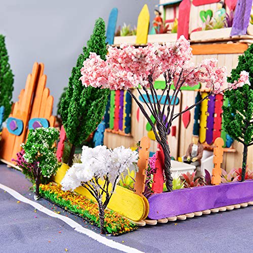 20-Piece Cherry Tree Diorama, Pink Flowers, Model Trees, Potted Plants, Landscapes, Wire, Architectural Models, Scenery Collection, OO HO Scale, 6.5cm