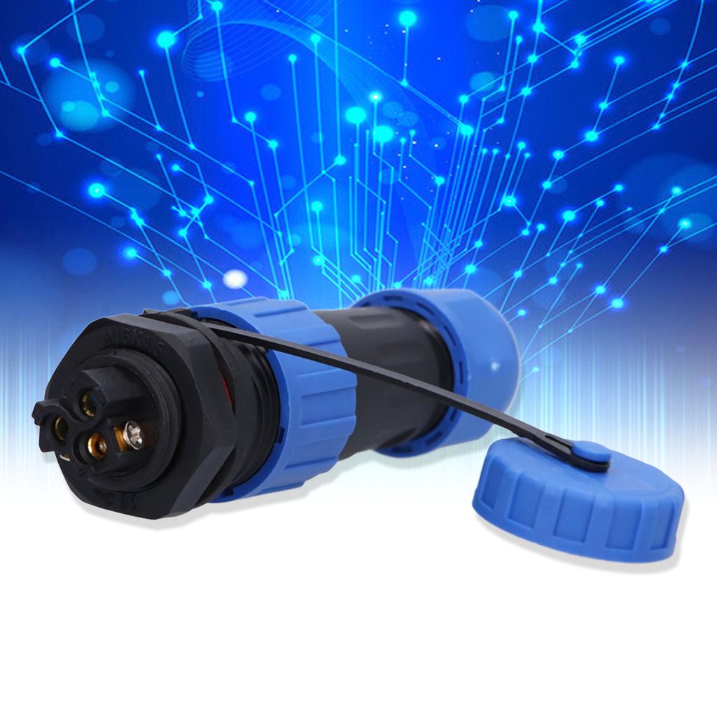 IP68 Waterproof Aviation Plug Socket Set LP16 3Pin Weld Free Back Nut Type Male Female Butt Terminal