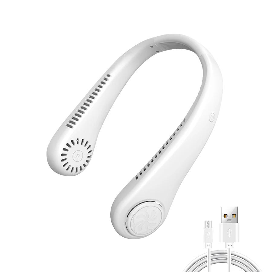 

Новый подвесной вентилятор на шею Портативный охлаждающий вентилятор USB Перезаряжаемый вентилятор с шейным ободком 360 градусов Окружающие воздуховыпускные отверстия Инструмент для быстрого охлаждения