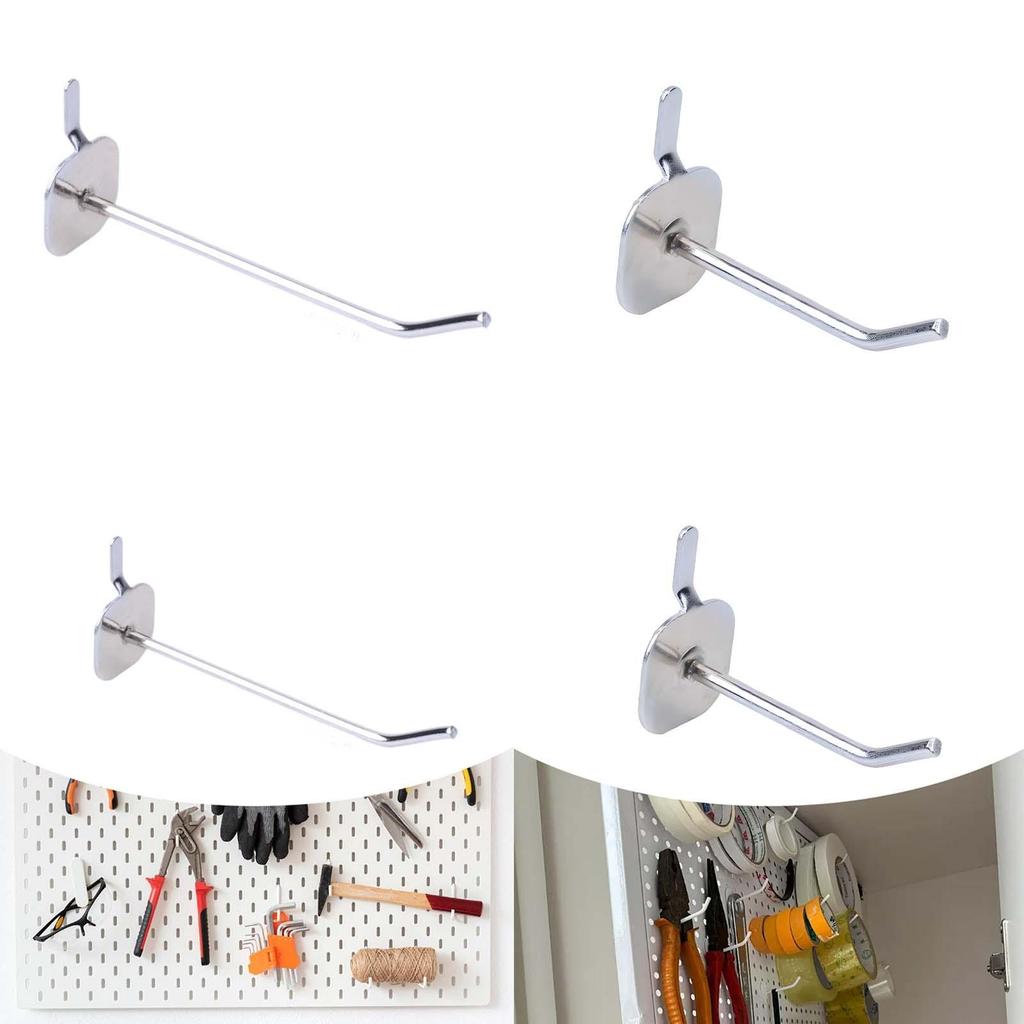 Metal Peg Board Hooks Square Tube Slatwall Display Accessories Hardware Tool for Garage Supermarket