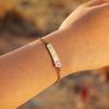 Stainless Steel Personalized Name Blessing Bracelet Anniversary Corrosion Drop Rubber Bend Bracelet,A Gift of Love from Parents