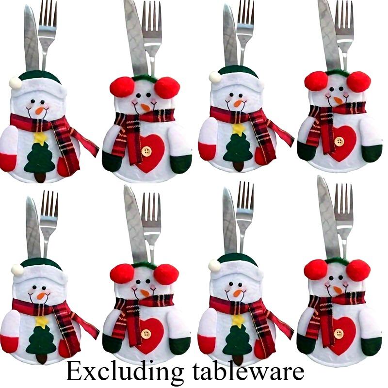Christmas Cutlery Bags - Knifes Forks Tableware Decor Storage Bag,Suitable for Home Dinner Table,Christmas Xmas Party Decoration