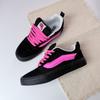 Knu skool zwart roze kleurmatching dik brood schoenen paar schoenen zwart retro casual skateboard schoenen
