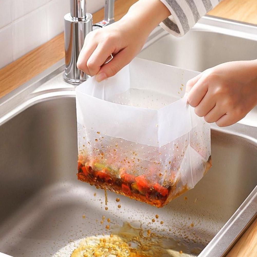 30p Self-supporting Sink Drain Garbage Bags Disposable Disposable Waste Pouch For Leftover Bag A1R6