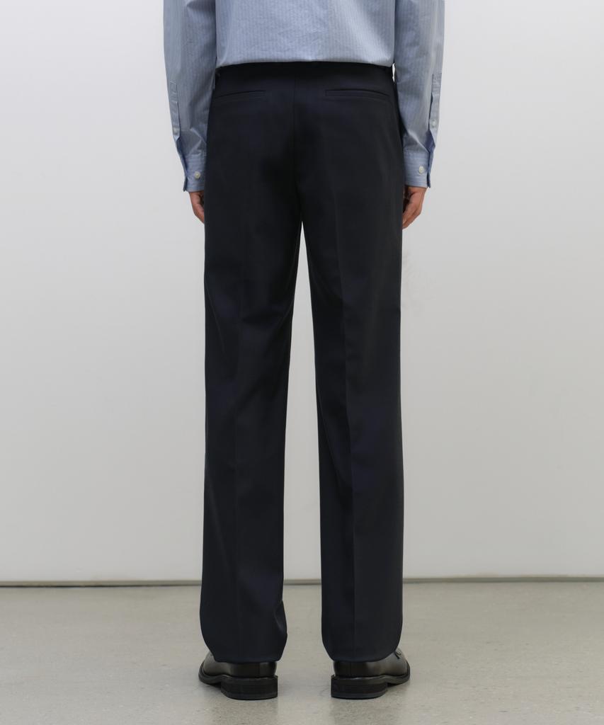 MUSINSA STANDARD Whipcord Straight Hidden Banding Slacks [Navy]
