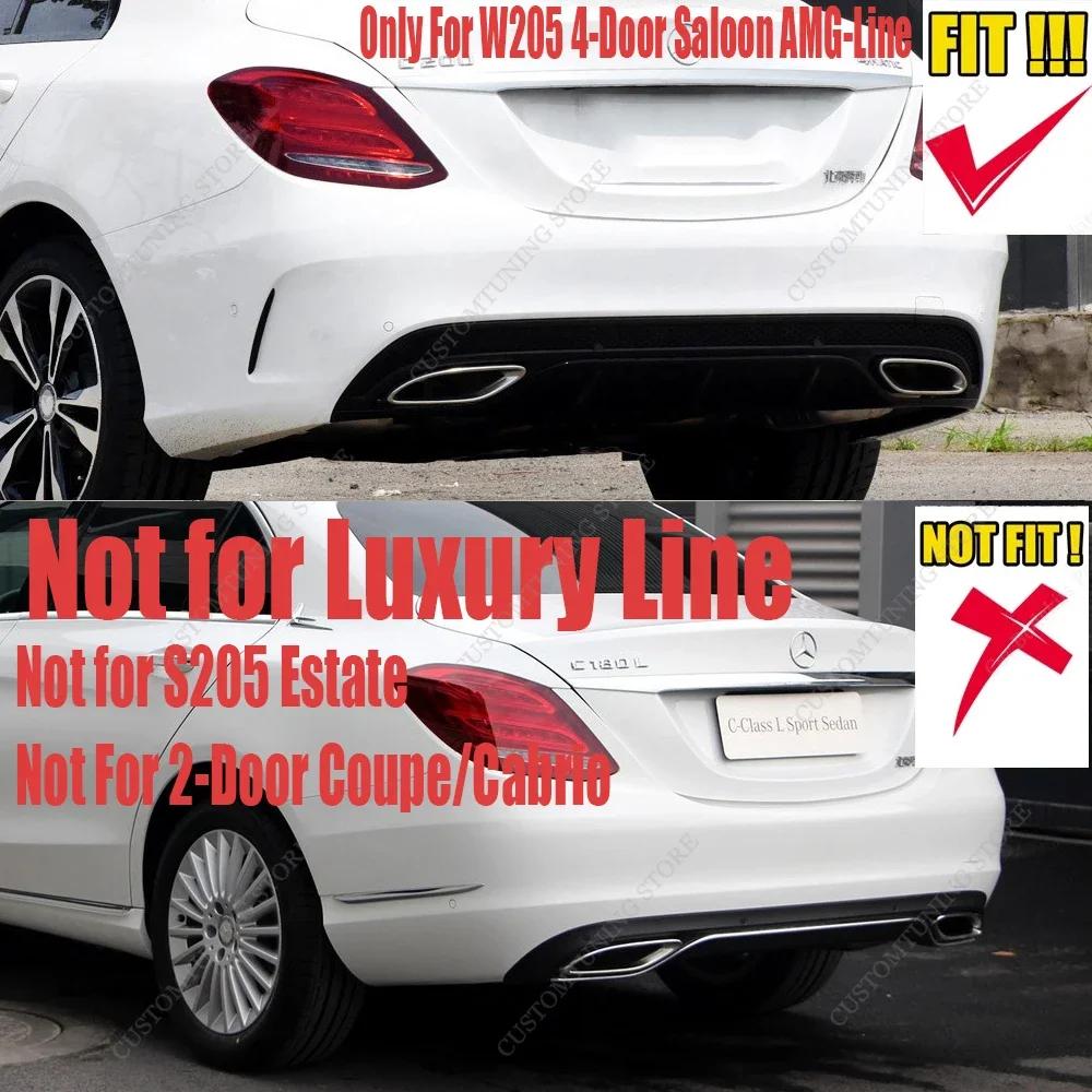 För Mercedes W205 Bakre Stötfångare Sidodelare C-klass C300 C300d C43 C63 AMG Line Bakre Stötfångare Diffusor Sidokjolar Bodykits Tuning