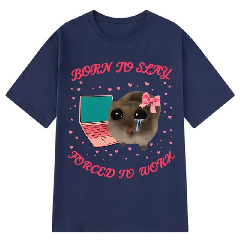 Funny Meme T-shirt, Men's and Women's Aesthetic Fashion T-shirt, Cotton Loose Casual T-shirt, Top
