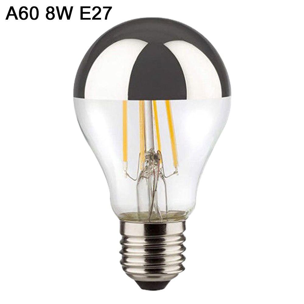 Glühbirnen Neu E27 silbernes Licht Glühlampe Spiegelreflexion A60 teilversilberte Glühbirne LED Filament Glühbirne