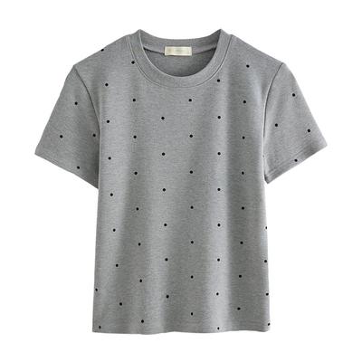 Age-reducing Polka Dot T-shirt for Women In Summer Short-sleeved Versatile Korean Style Top