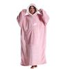 Winter Warm Fleece Hoodie Robe for Women Solid Color 140cm Oversized Blanket Sleeves Fleece Warm Hoodies Sweatshirts Giant TV Blanket Women Hoody Robe